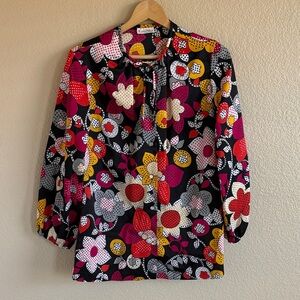 Vintage Lee Mar Blouse with Vibrant Colors